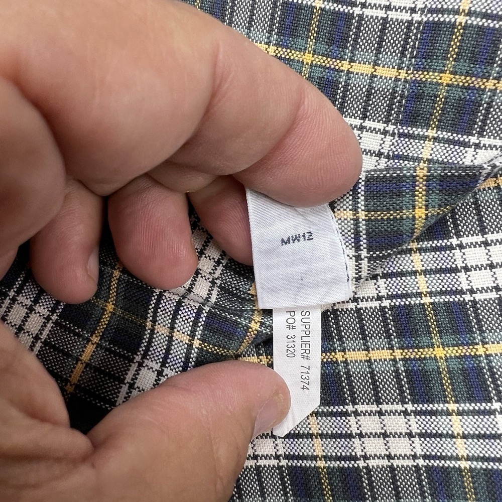 Ralph Lauren Custom Fit Plaid Button Down Shirt Men's XL Blue Green Yellow - Picture 15 of 16